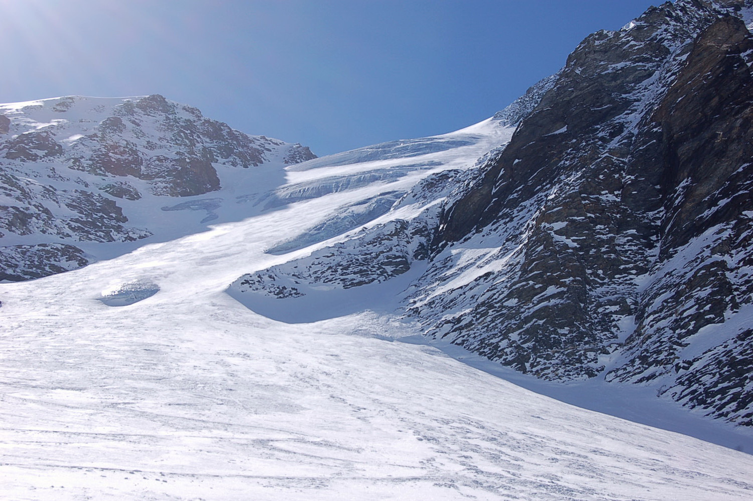Face nord de la Pointe de Vouasson, état du glacier