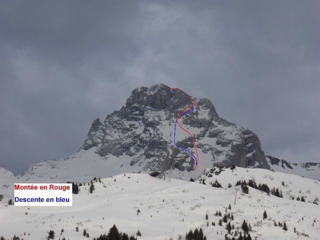 Pointe Percée itinéraire voie normale (parcourue le 12-04-09)