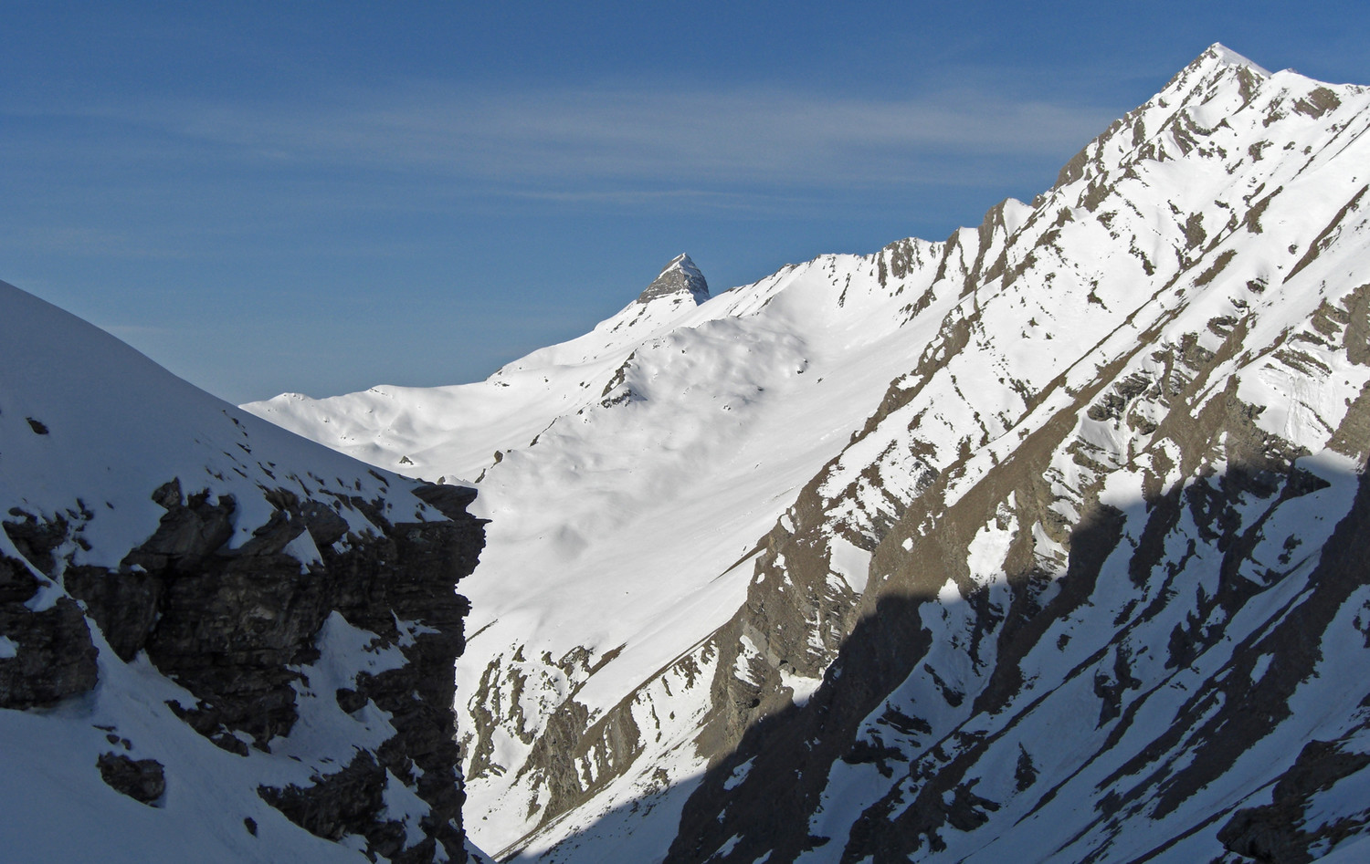 En haut du goulet, vue imprenable sur le Barle et l'Aiguille