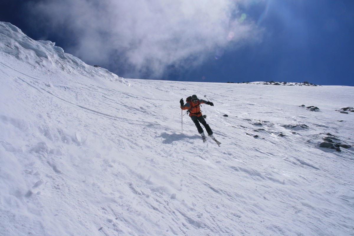 Sylvain au niveau de la langue glaciaire du Glacier Pendant