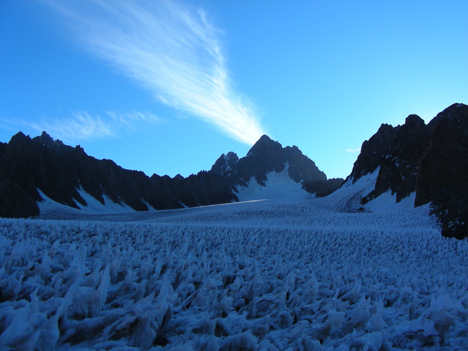 La partie superieure du glacier