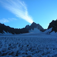 La partie superieure du glacier