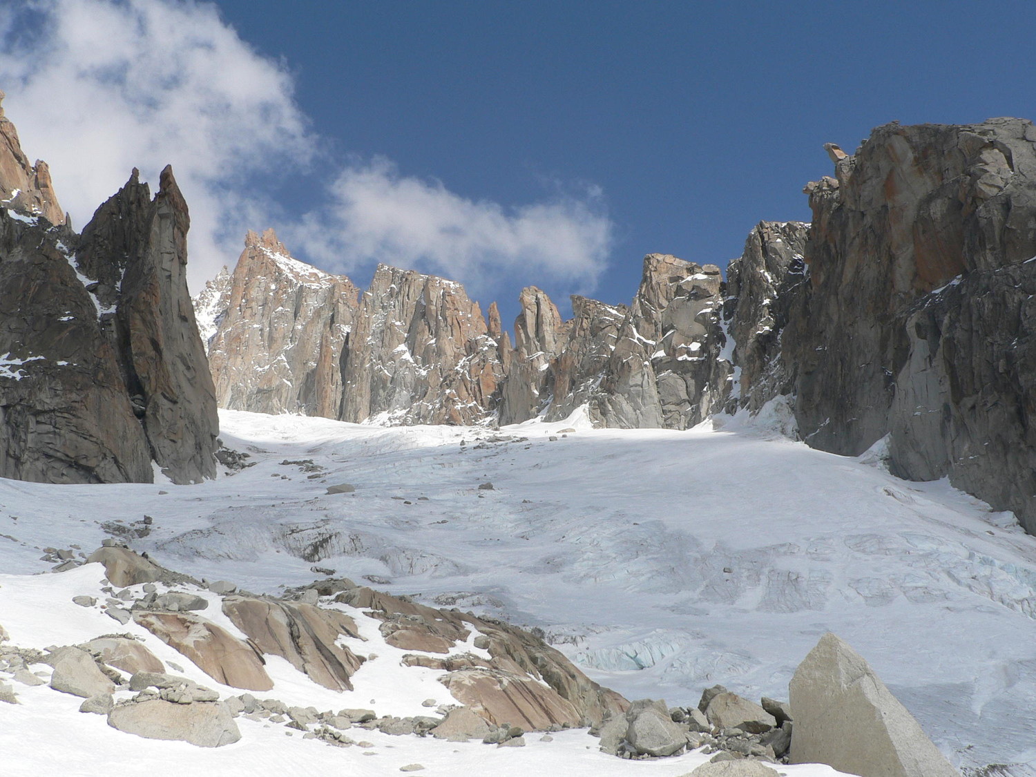 Bas de la descente du glacier du Milieu.