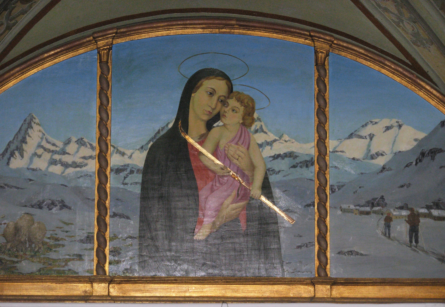 Madonna con Bambino e sci: curiosità nella chiesetta alla Frua