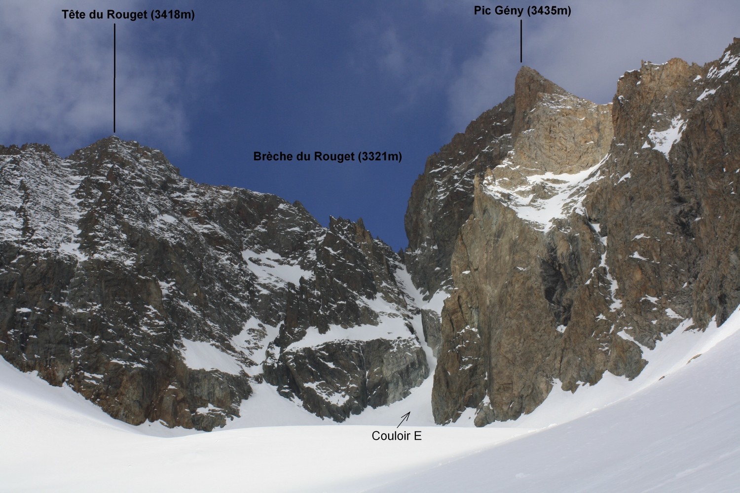 Le couloir E de la Brèche du Rouget