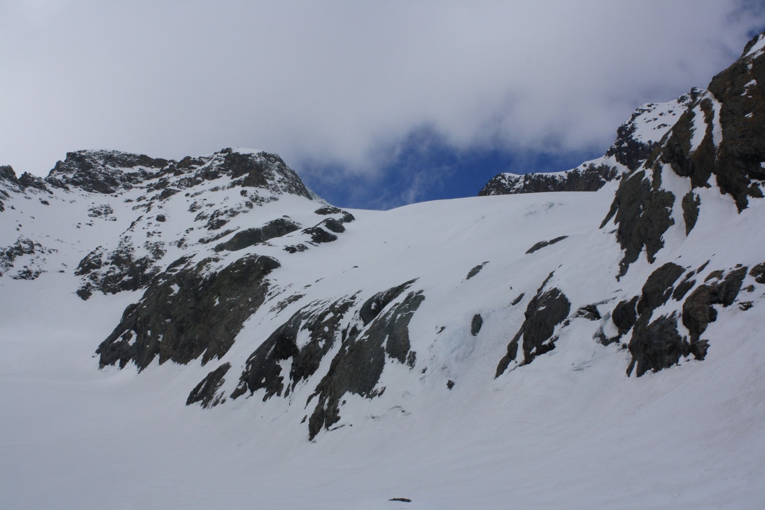 Le passage raide en aval du Glacier des Rouies