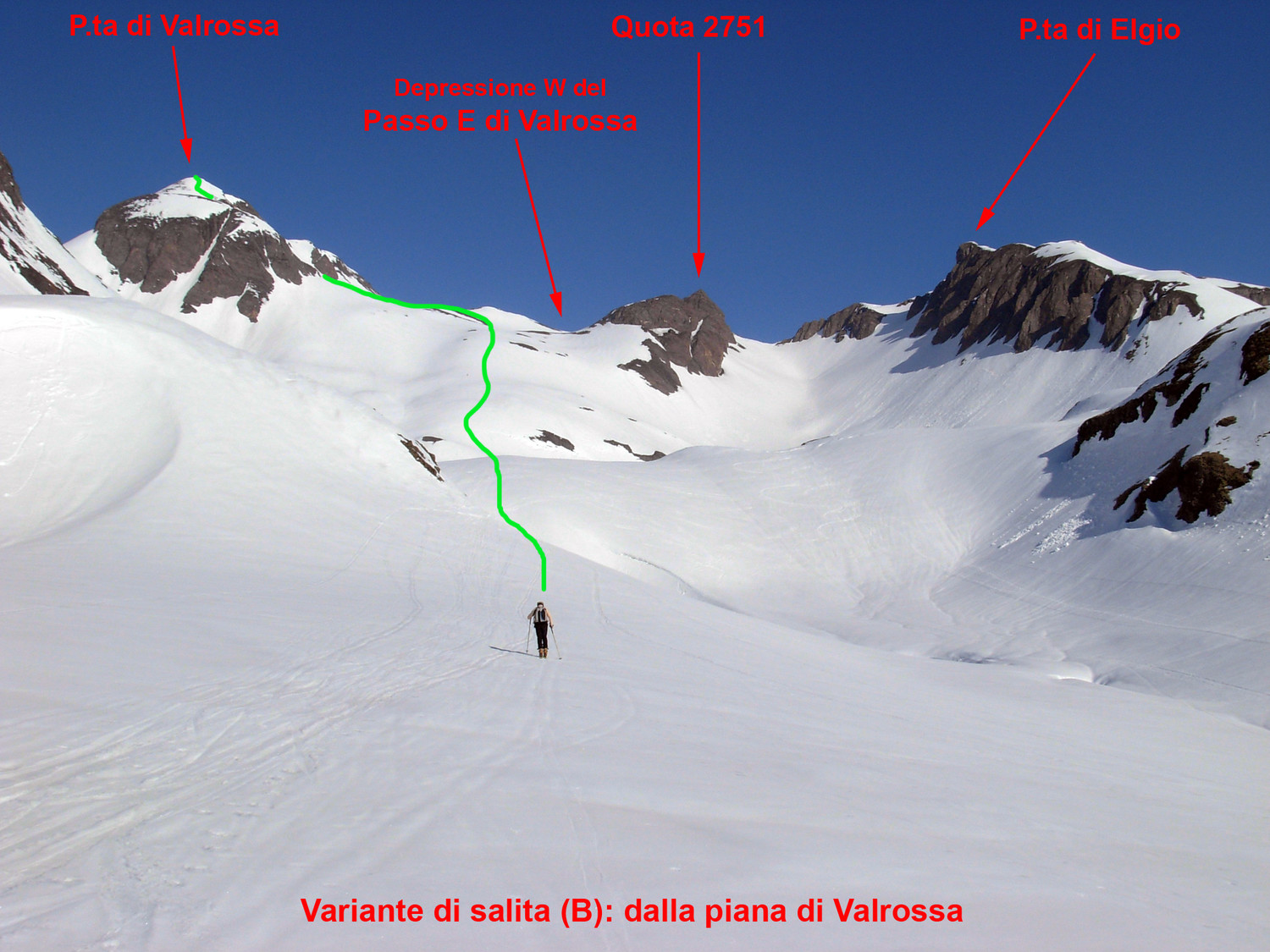 P.ta di Valrossa: variante di salita (B)