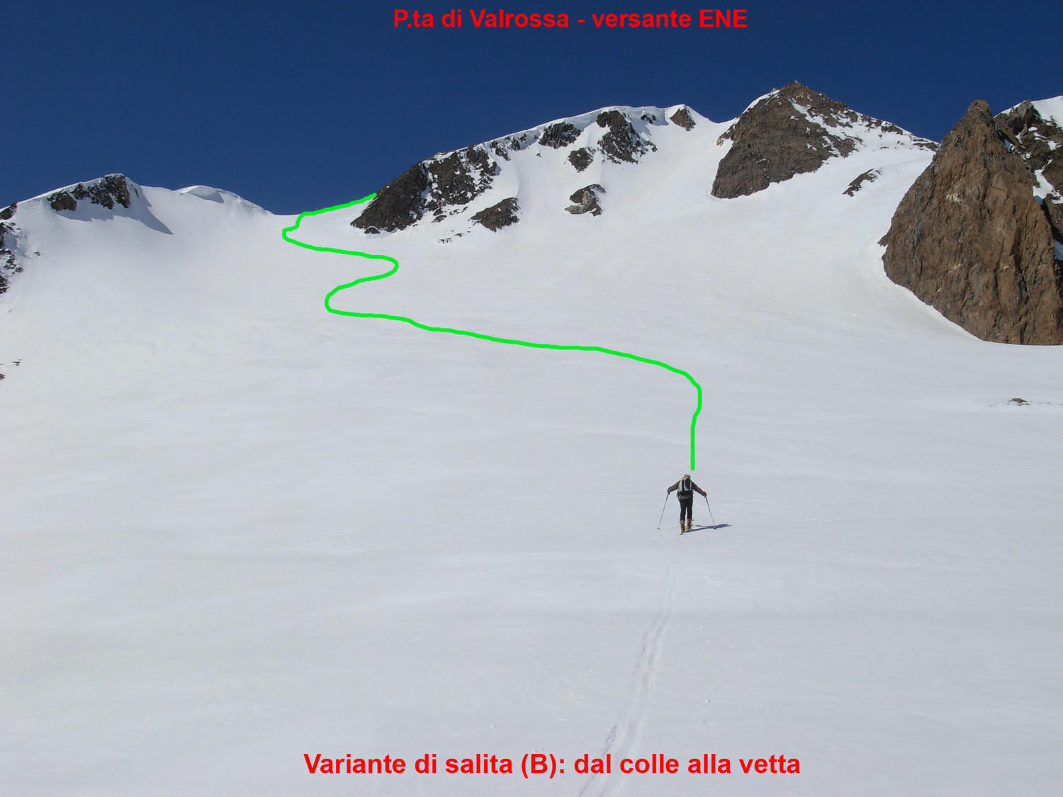 P.ta di Valrossa: variante di salita (B)