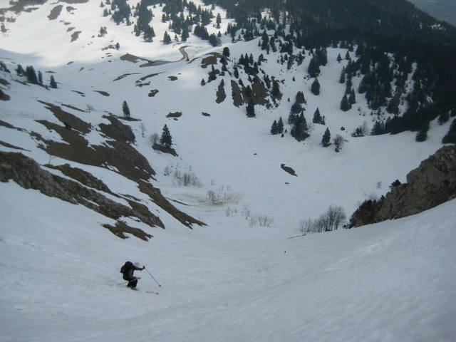 belle pente, mauvais neige