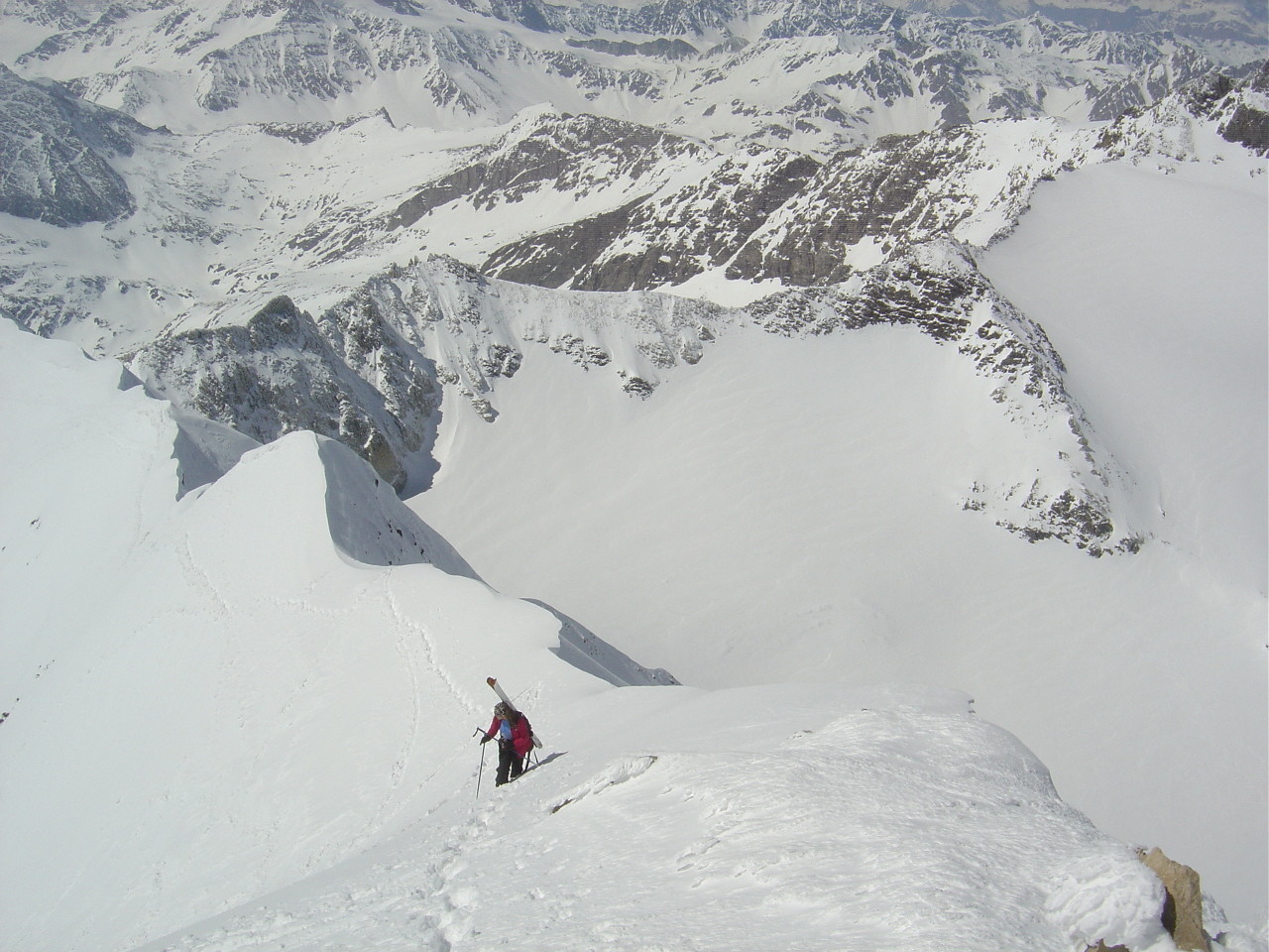 Sur l'arête sommitale