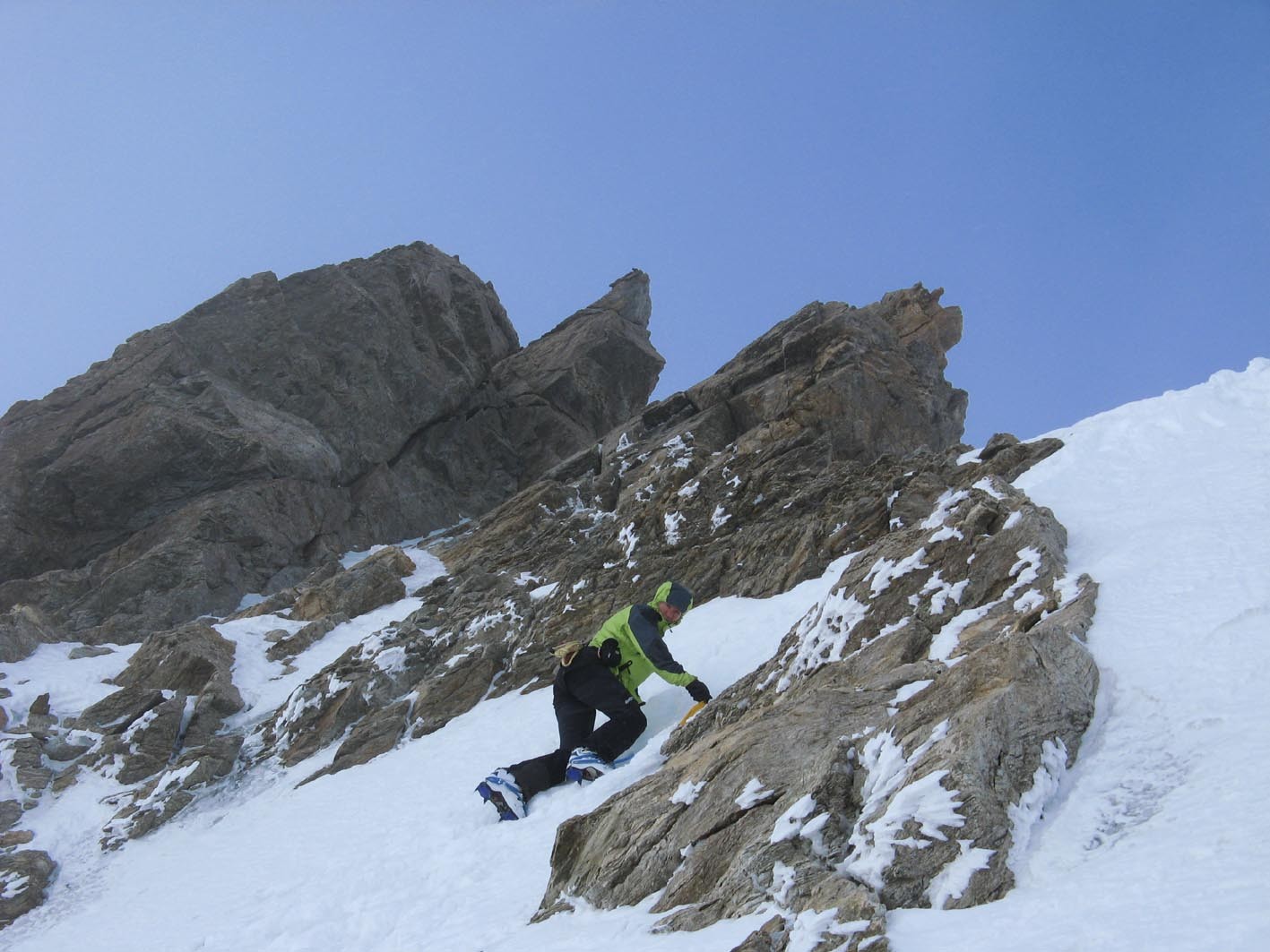 Arête SE du Gross-Fiescherhorn: la glace n'est pas loin!..