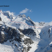 Le mont Dolent itinéraire depuis le petit col Ferret