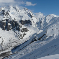 Le bout du val Ferret italien avec le Dolent 