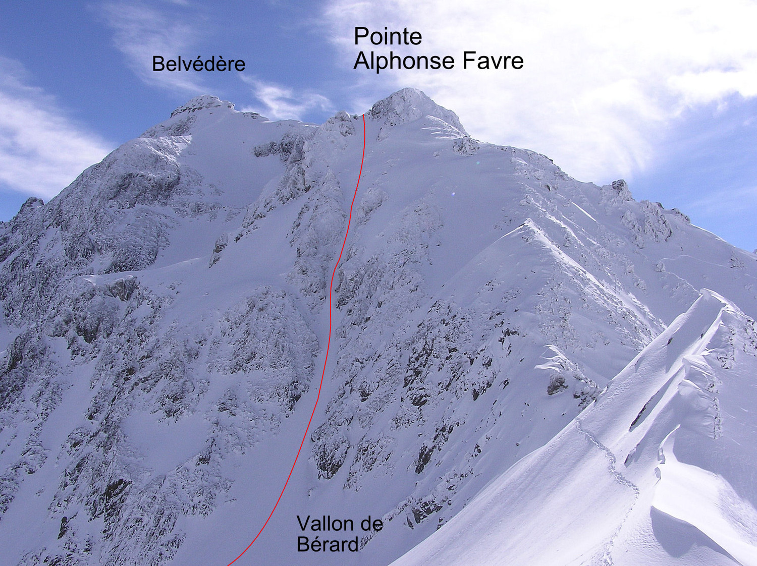 Couloir NW pointe Alphonse Favre (Aiguilles Rouges)