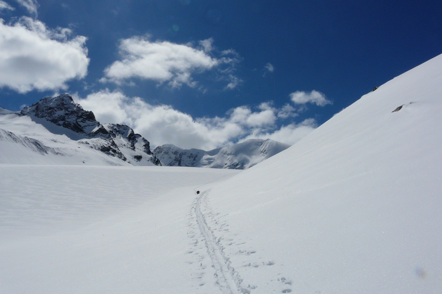 2700m sur le glacier du haut arolla - en fond le mont brulé