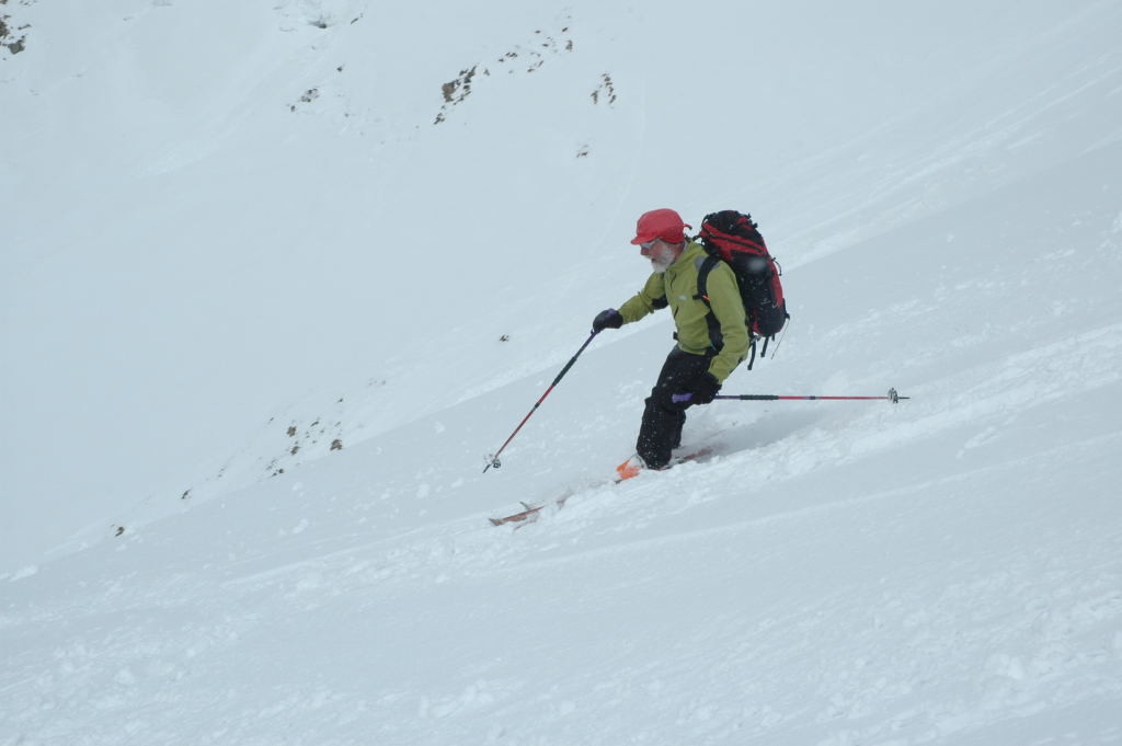 Jean-Jacques dans la descente du Gandhorn