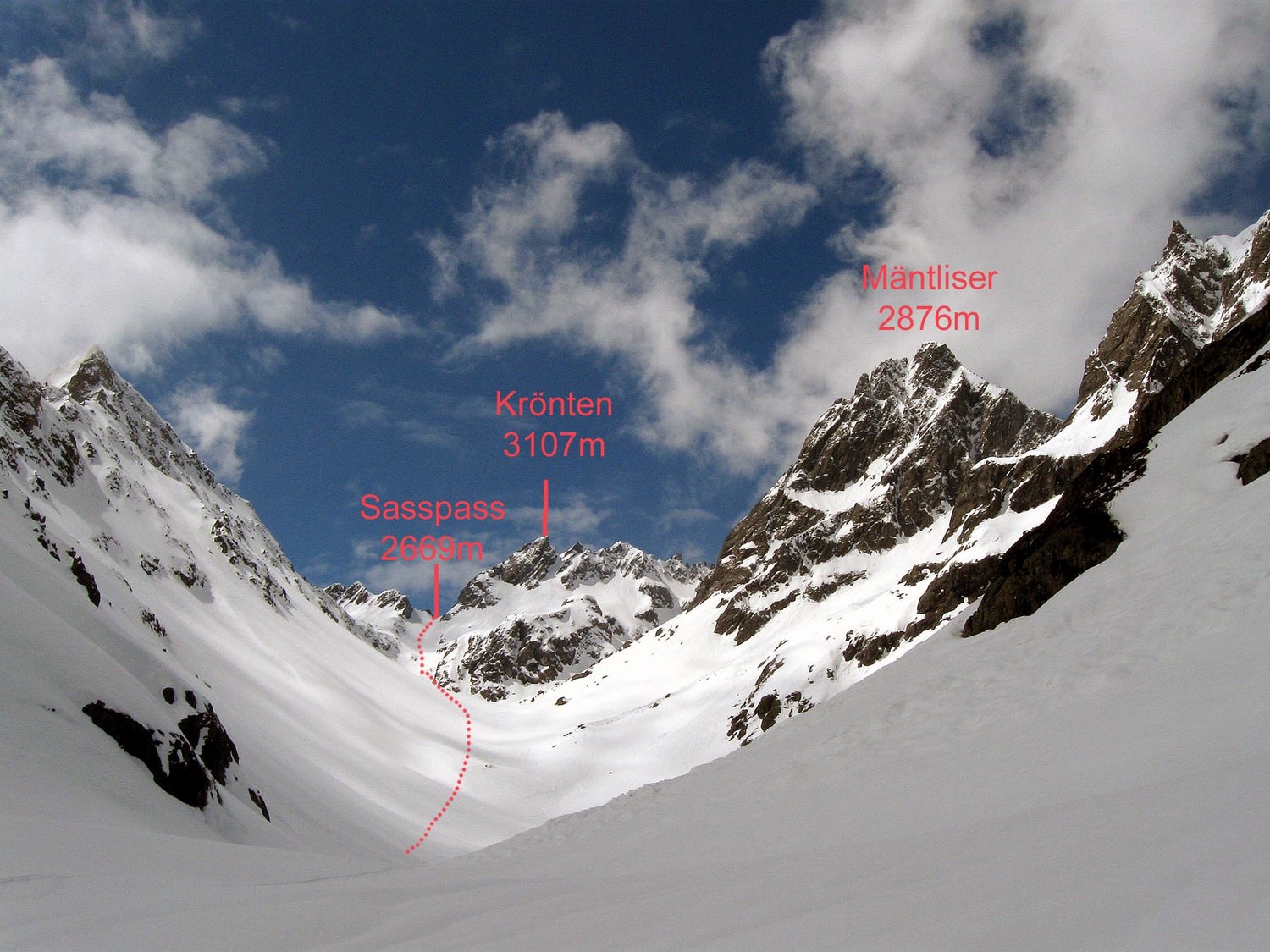 il Sasspass visto dalla Leutschachhütte