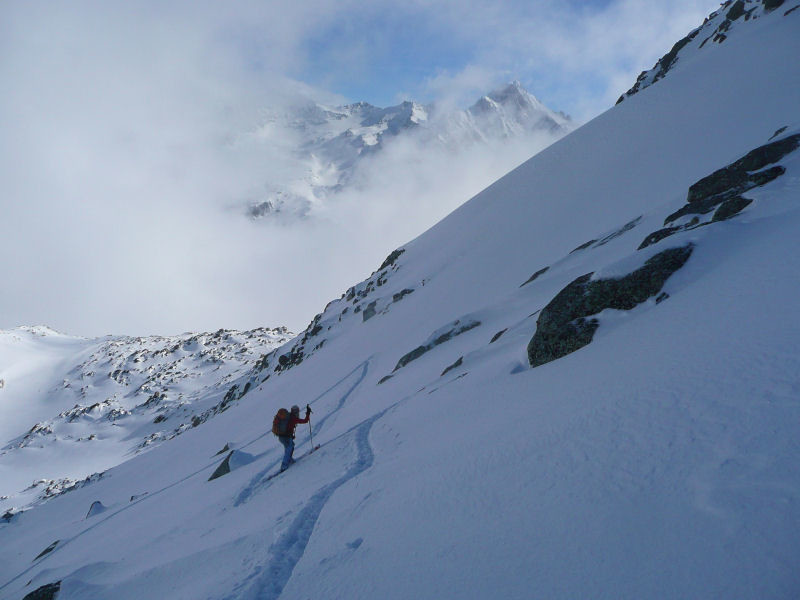 Au pied de la pente finale du rateau d'Aussois