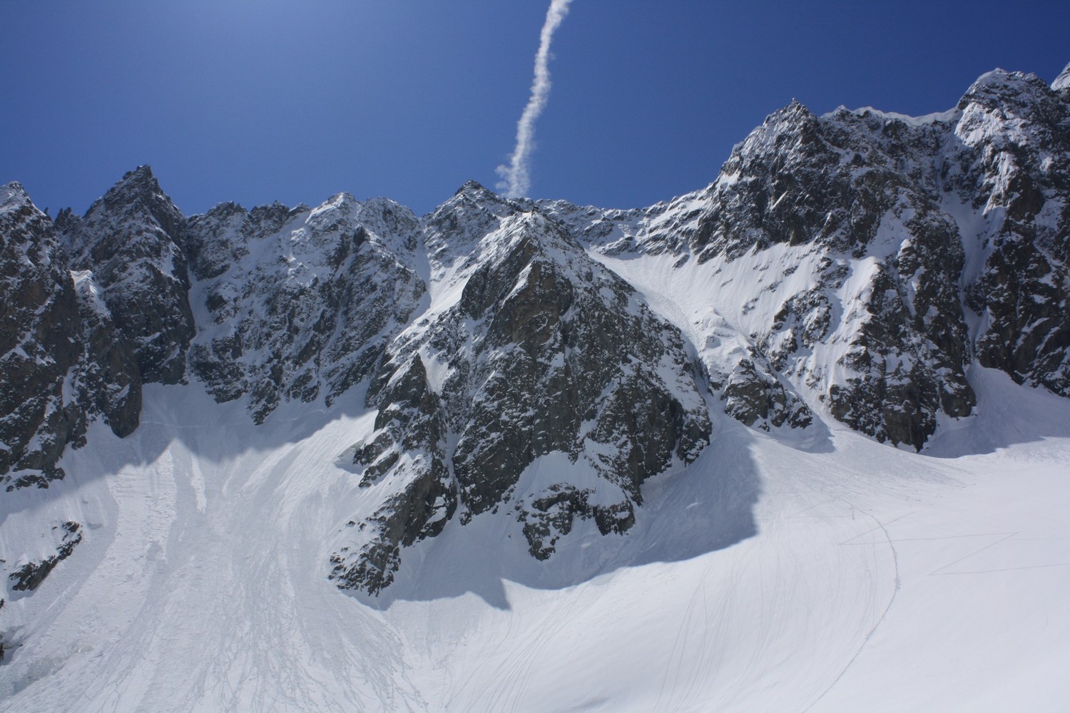 Les Couloirs Oriental (gauche) et Occidental (droite) du Pic Central du Vaccivier