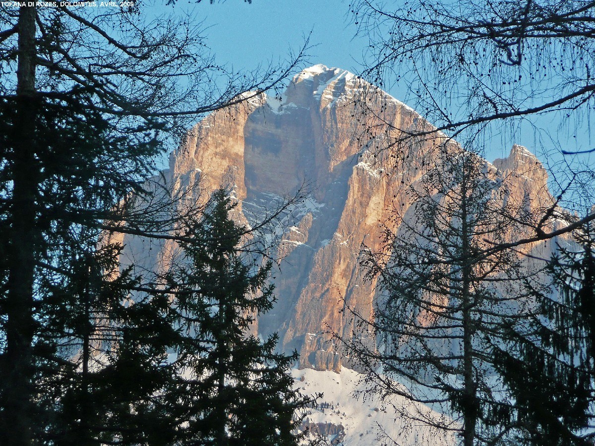 Face sud des Tofane depuis la montée au Formin (Cortina)