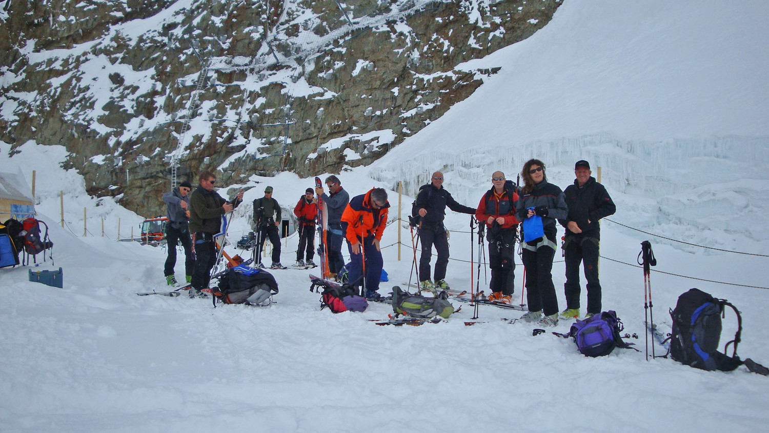 Les 3 groupes au départ (Jungfraujoch)