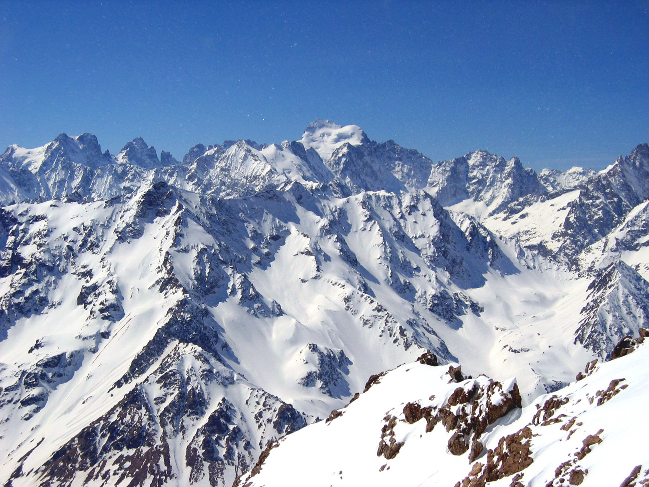 Calpière - Galibier - Vue sur les Ecrins
