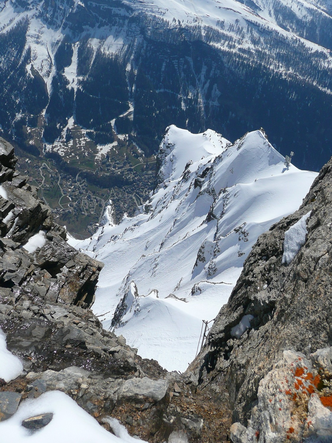 Arrivée de la ferrata, en bas Loèche
