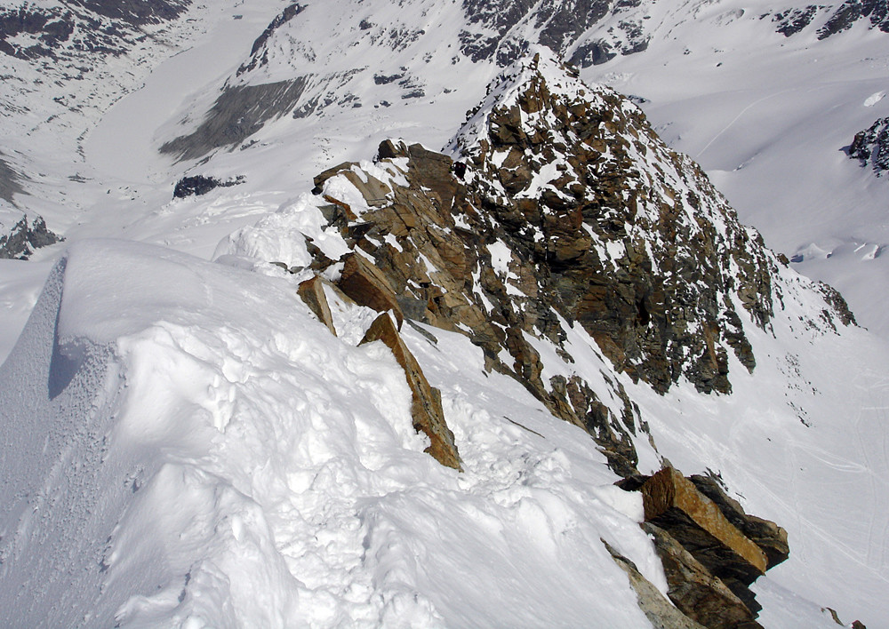 Piz Glüschaint: la cresta NNE dai pressi della vetta