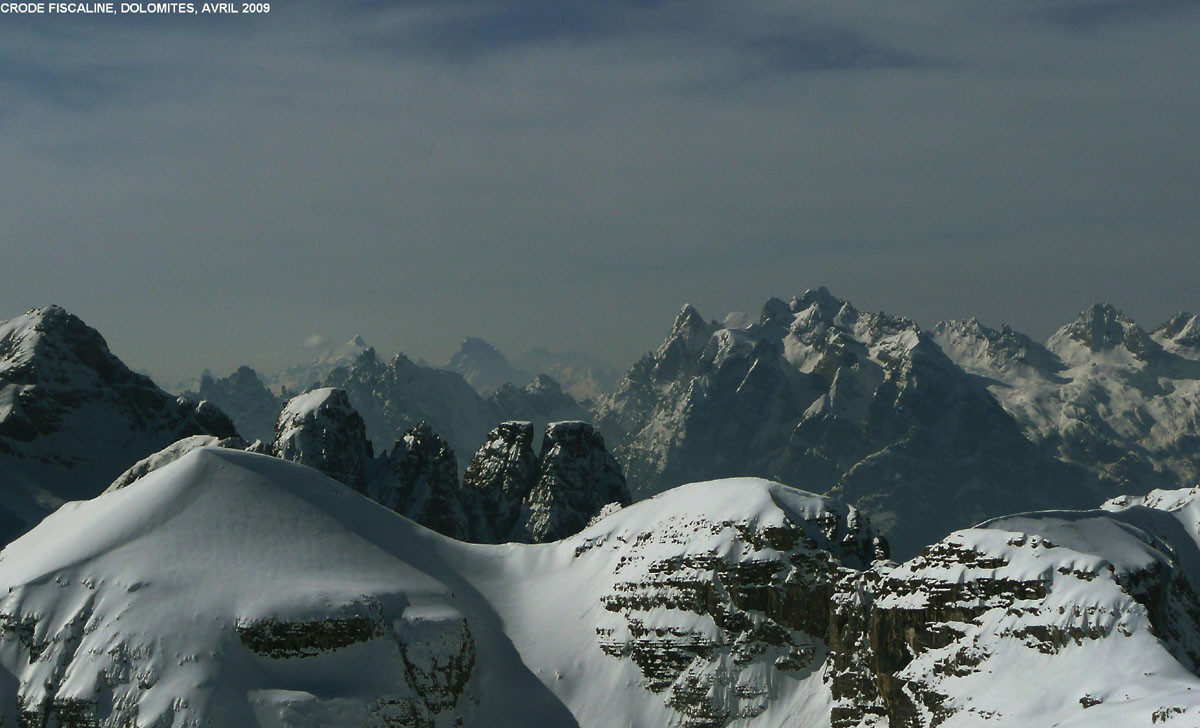 Depuis les crode Fiscaline (Dolomites de Sesto), vue vers le Sorapiss