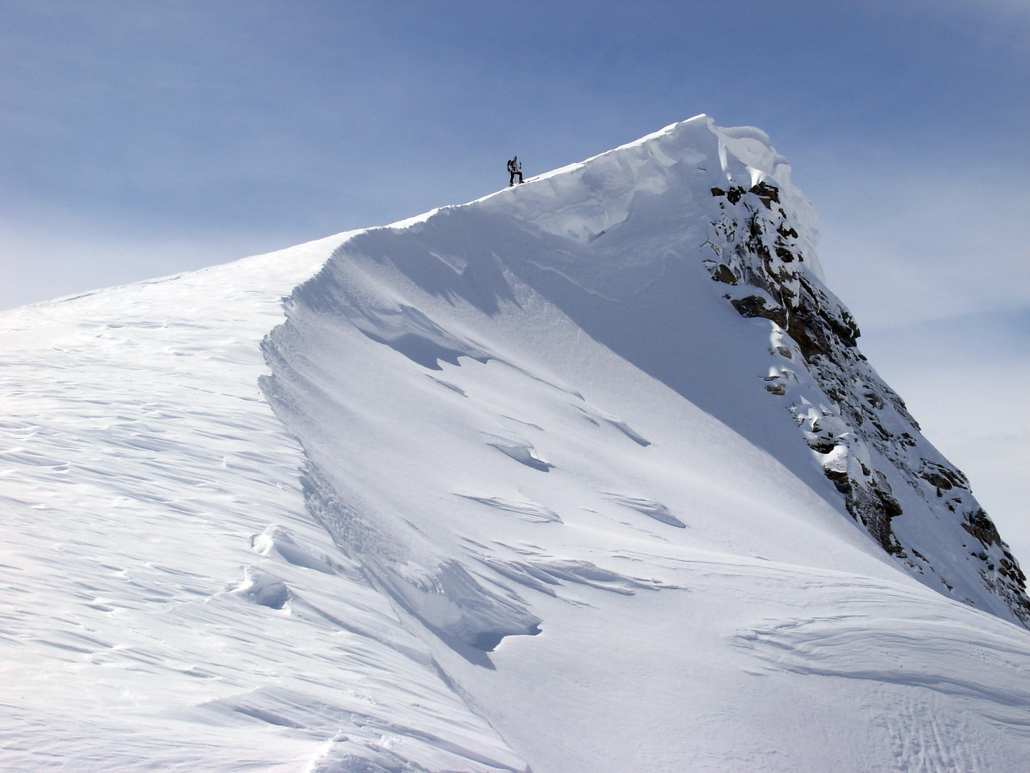 Cornici sulla crsta del Breithorn