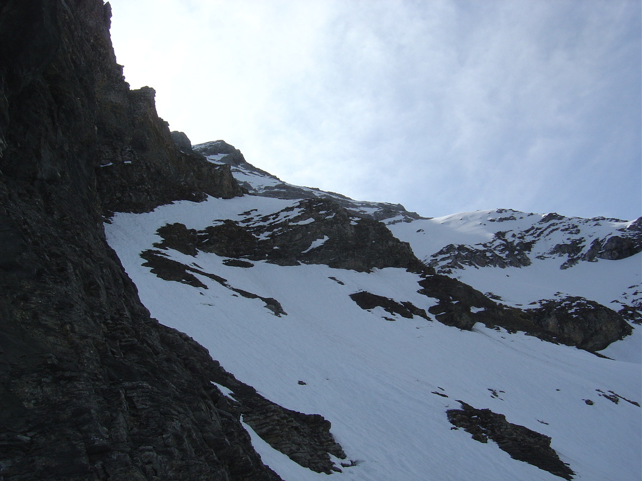 La "traverse" qui maigrit... (milieu de la face NW)