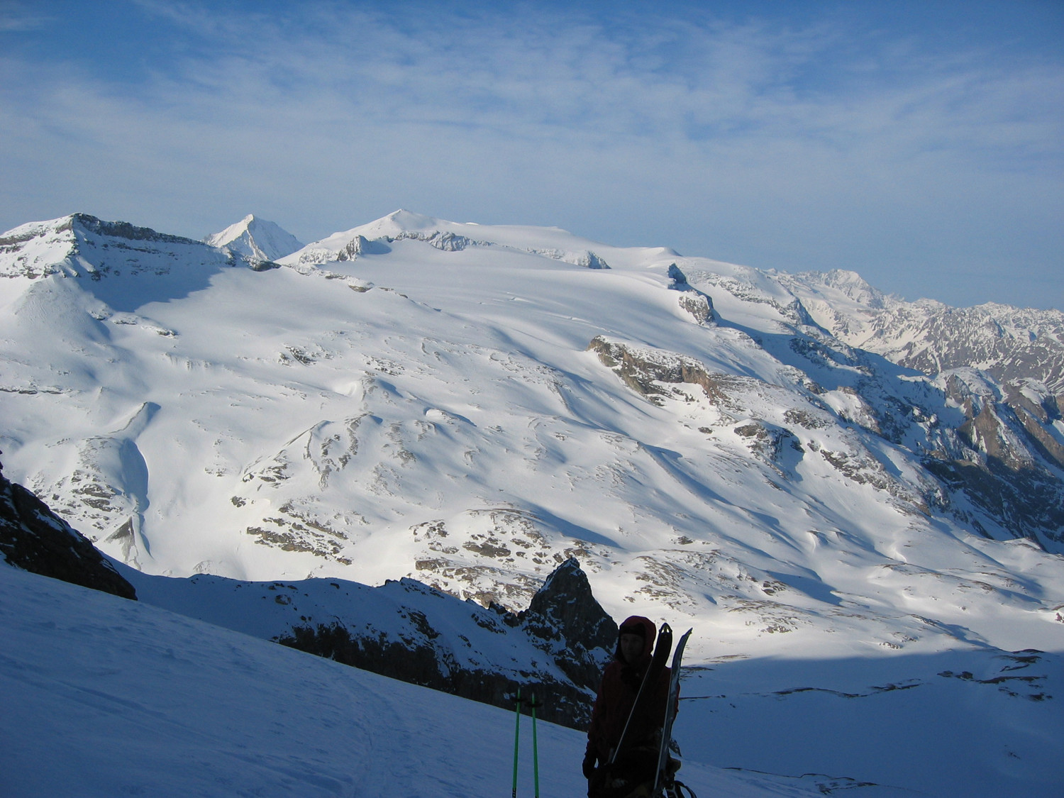 Grande Casse: pause sur fond de glaciers de la Vanoise