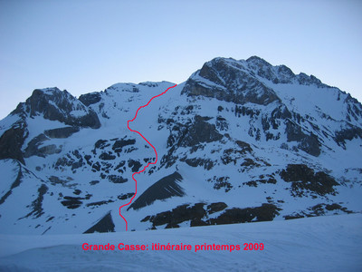 Grande Casse: itinéraire printemps 2009 Grande Casse: itinéraire printemps 2009