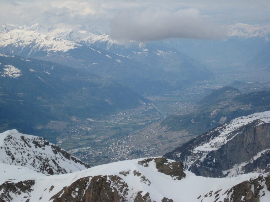 Du Torrenthorn, vue plongeante sur la plaine du Rhône