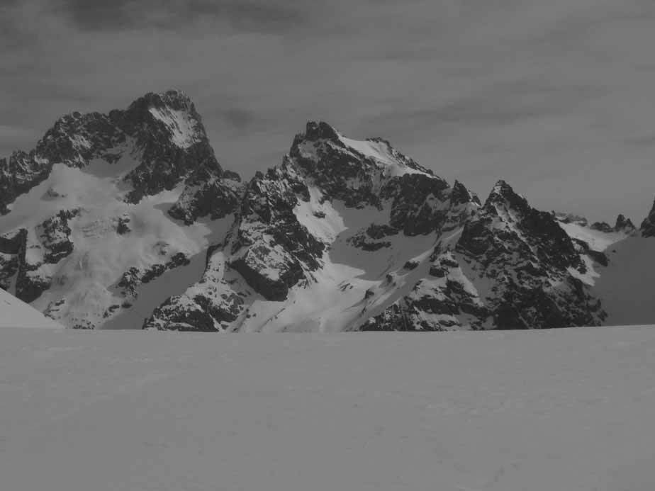 face sud des ecrins et coolidge depuis le col des says