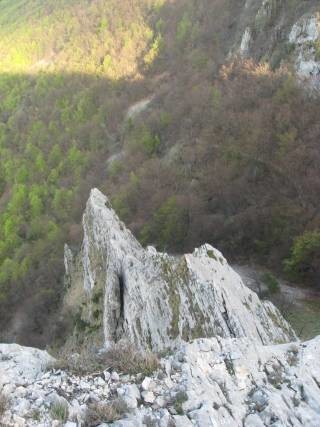 L'arête vue du relais sommital