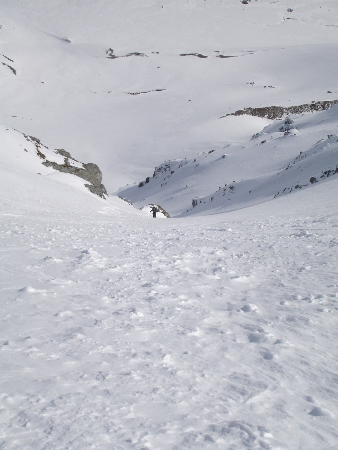 LE couloir du bas de la face Nord depuis la sortie