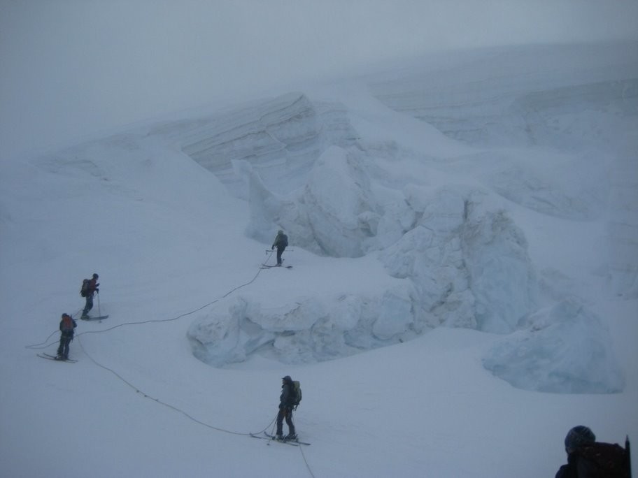 Doldenhorn, juste avant la rimaye à 3350m (photo D. Huguet)