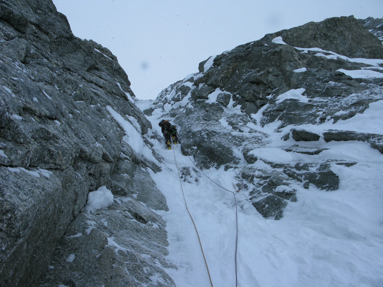 La dernière grande longueur de la goulotte
