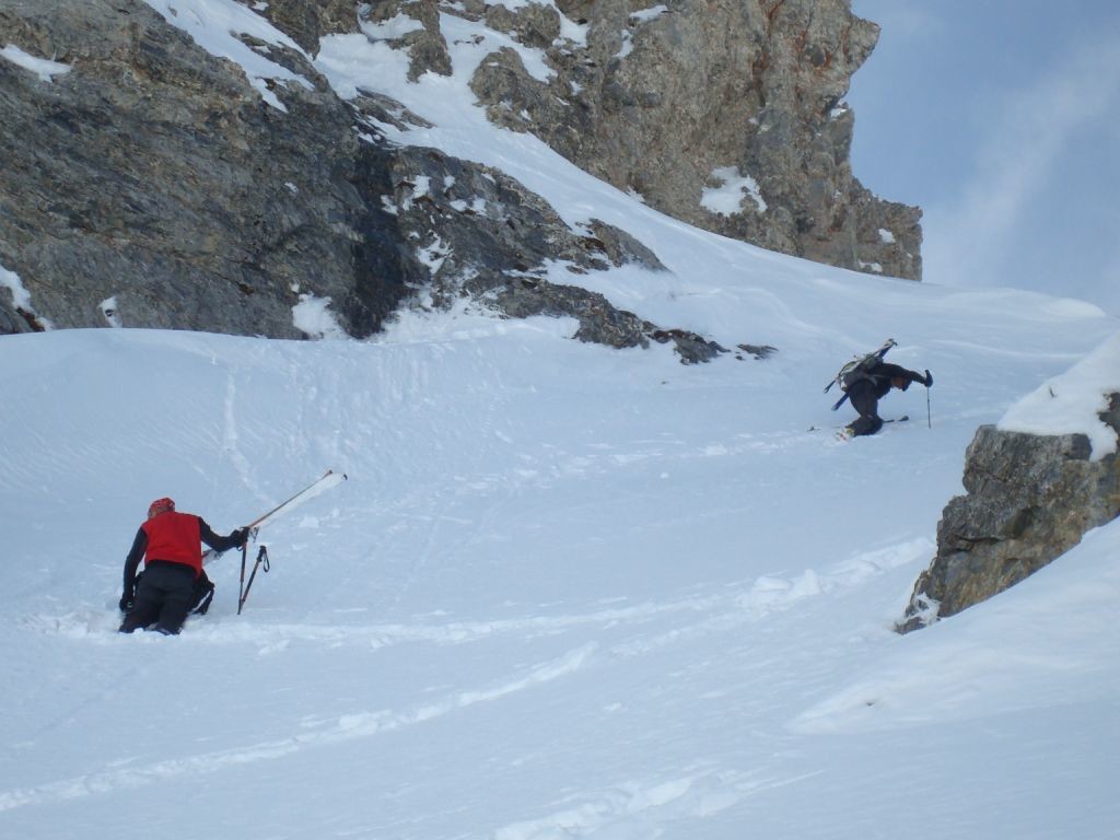 Couloir d'accès à l'arête