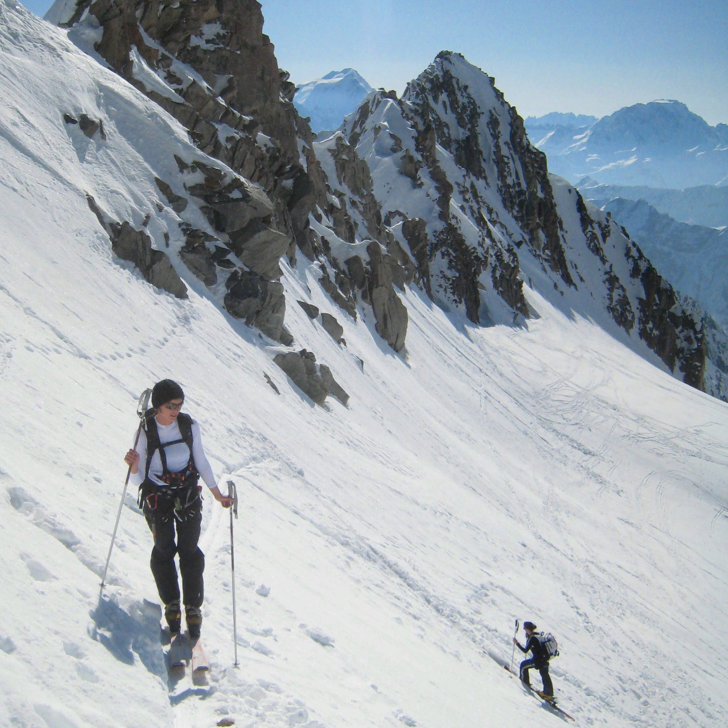 Sous le col de Saleina, sur fond de Grand Combin