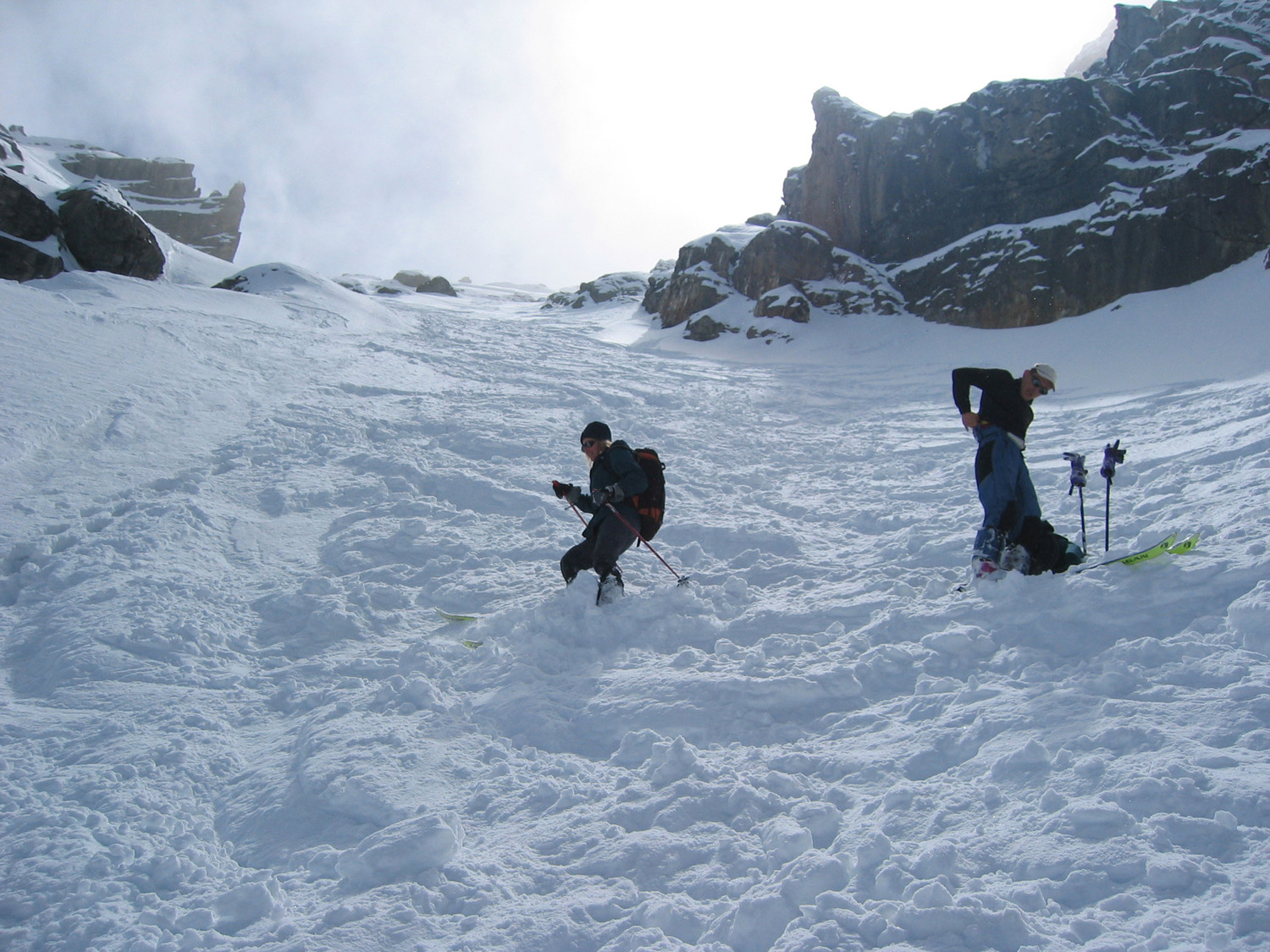 Aiguille du grand fond: partie mediane du couloir