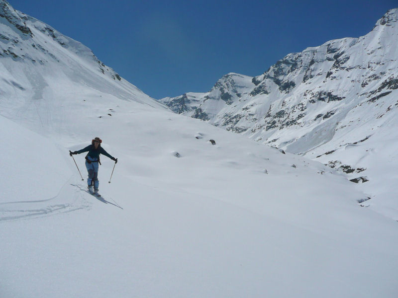 Exultation à la fin de la descente, dans le vallon de la Lombarde