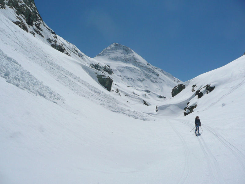 Fin de descente dans le vallon de la Lombarde.