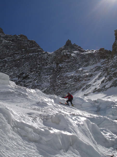 Walter all'ingresso del toboga di attraversamento seracchi