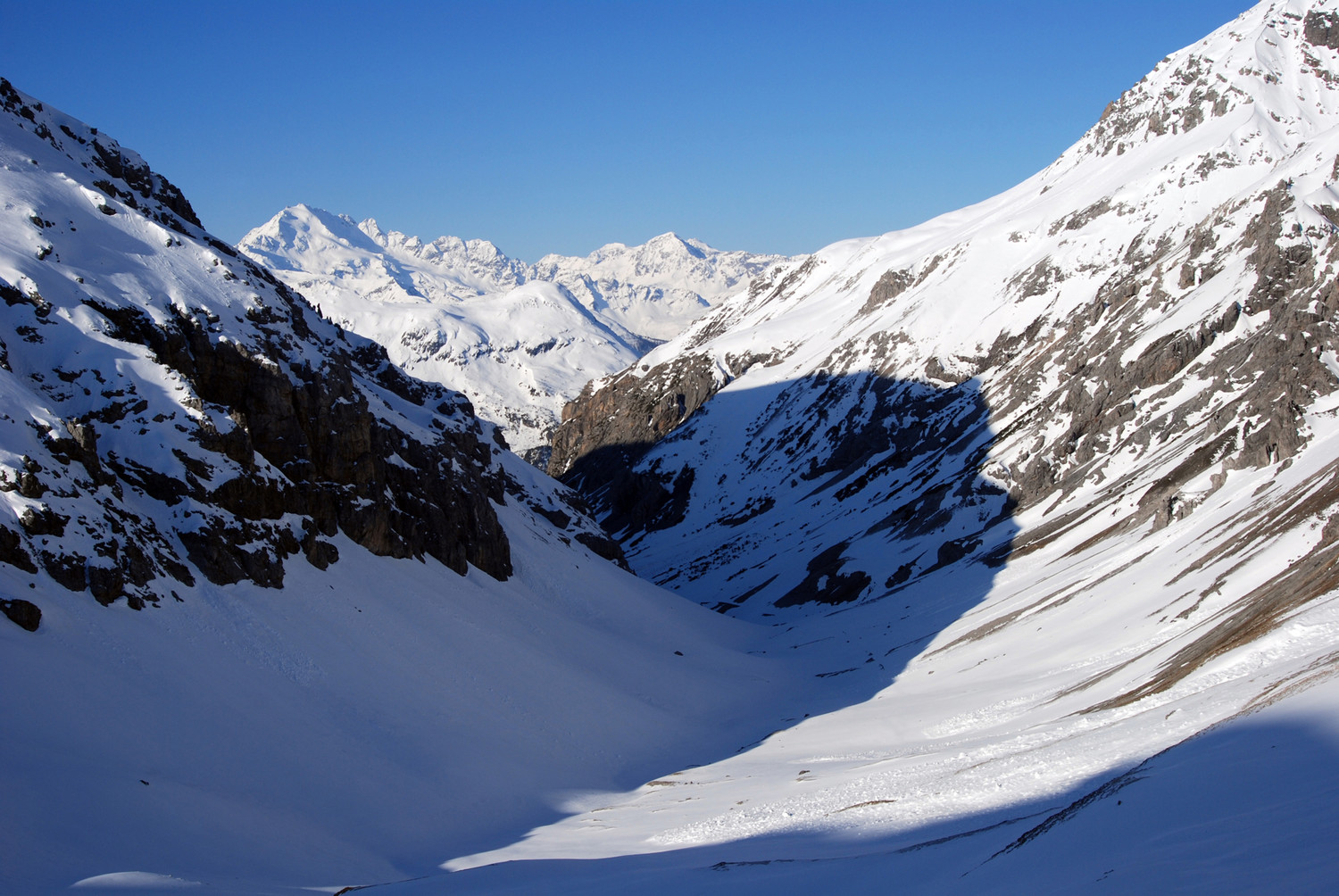 La Valle Forcola, sullo sfondo la Cima Piazzi 3439 m.