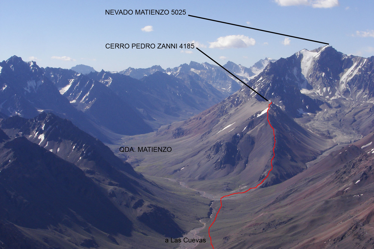 Cerro Pedro Zanni y Nevado Matienzo desde el Sta. Elena