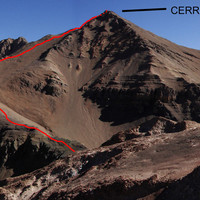 La cumbre N del Cerro Quebrada Blanca (sin nombre) desde Banderita Sur