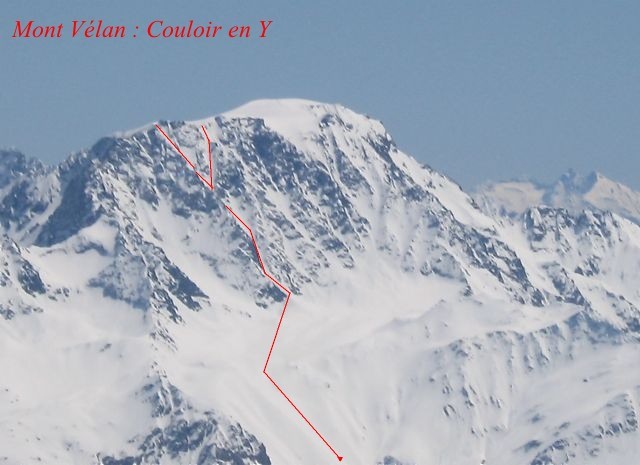 Mont Vélan, Couloir en Y