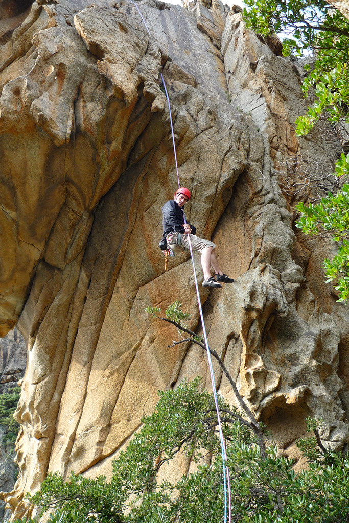 Tafonissimo (vallée du Tavignano): premier rappel et vue sur L5